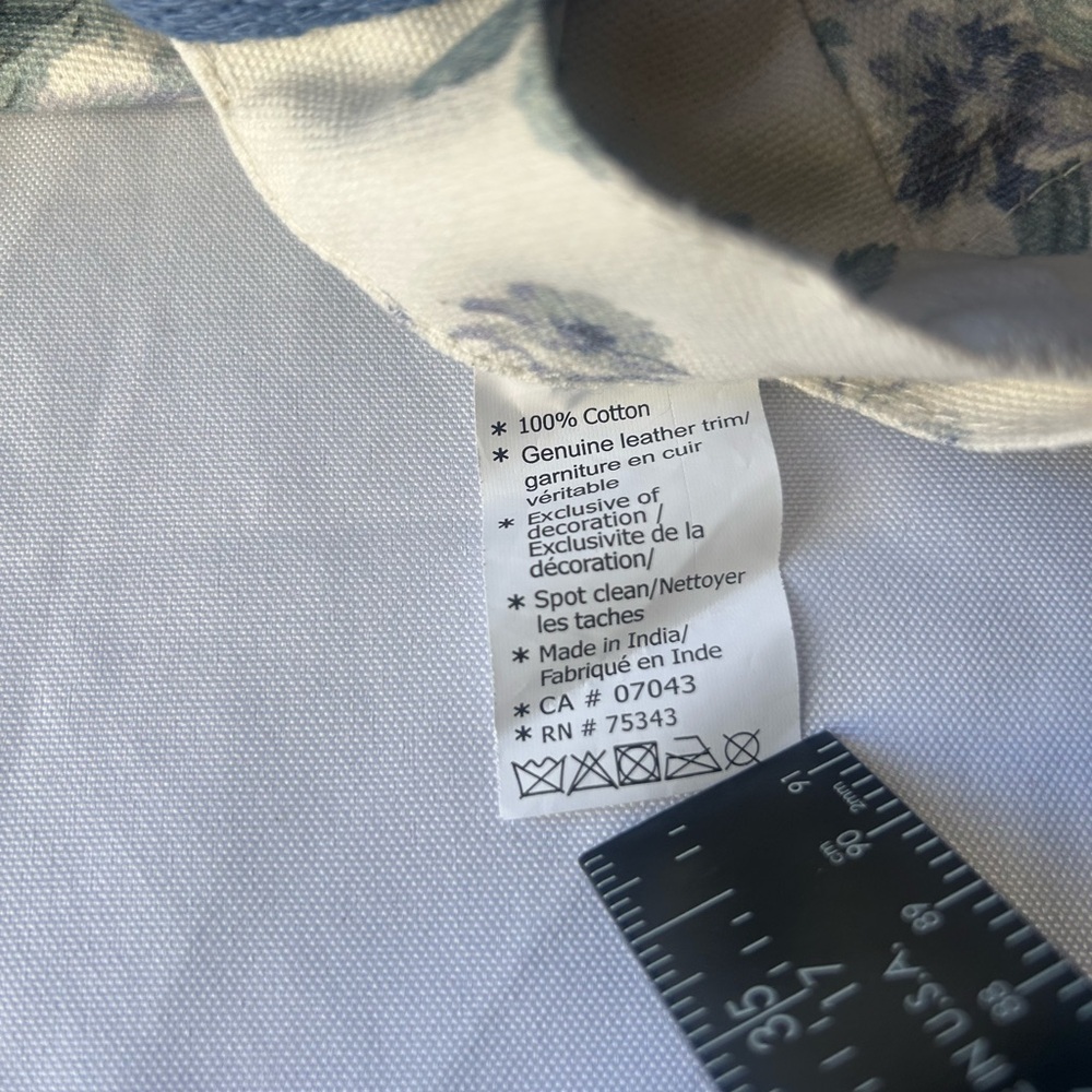 Laura Ashley Cream and Blue Floral Tote - Picture 5 of 6